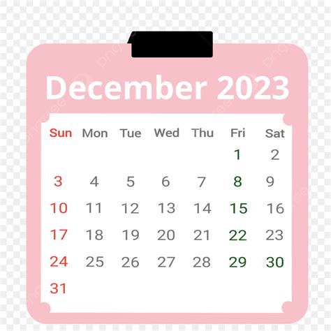 December Calendar PNG Picture, Calendar December 2023, Calendar, December, 2023 PNG Image For ...