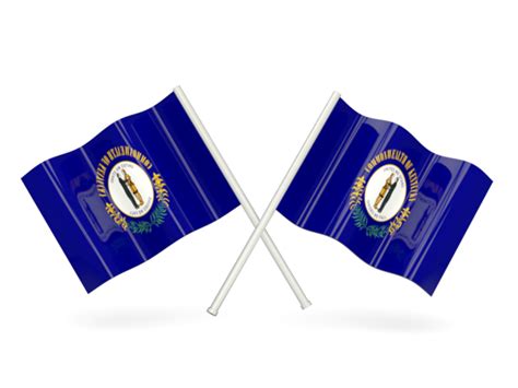 Two wavy flags. Illustration of flag of Kentucky