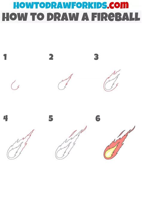 How to Draw a Fireball - Easy Drawing Tutorial For Kids | Drawing ...