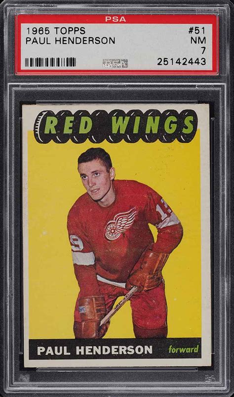 1965 Topps Hockey Paul Henderson ROOKIE RC #51 PSA 7 NRMT (PWCC) | PWCC Marketplace