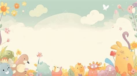 Cartoon Cute Animals And Plants Powerpoint Background For Free Download ...