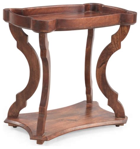 Carolina Traditional Mango Wood End Table - Mediterranean - Side Tables And End Tables - by ...