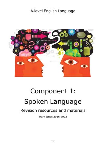 A level Spoken Language Analysis Booklet | Teaching Resources