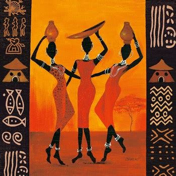 Three Gatherers ~ Fine-Art Print - African Culture Art Prints and Posters - African Culture Pictures