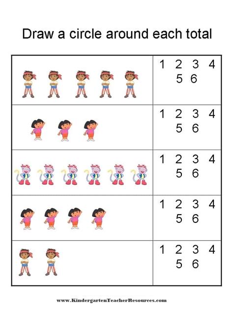 Dora the Explorer Number Worksheets