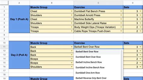 Push Pull Legs (PPL) Workout Templates | Free Download