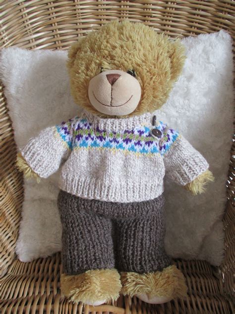 Fair Isle Teddy Bear Clothes Teddy Bear knitted outfit Bear | Etsy ...