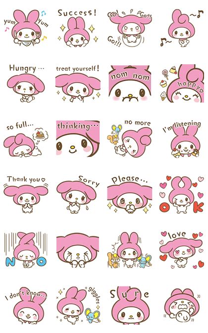 My Melody: Sweet As Can Be! LINE WhatsApp Sticker GIF PNG