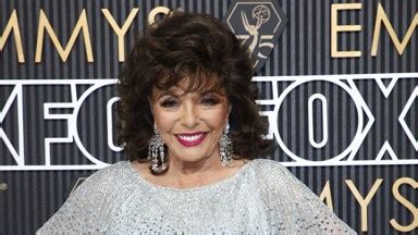 Joan Collins at Emmys 2023: Actress Wears Sparkling Blue Dress ...