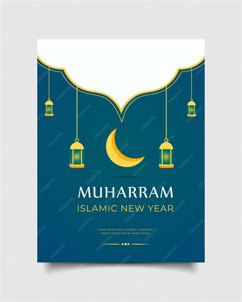 Premium Vector | Happy islamic new year template greeting card