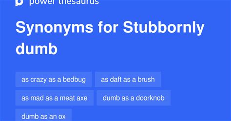 Stubbornly Dumb synonyms - 298 Words and Phrases for Stubbornly Dumb