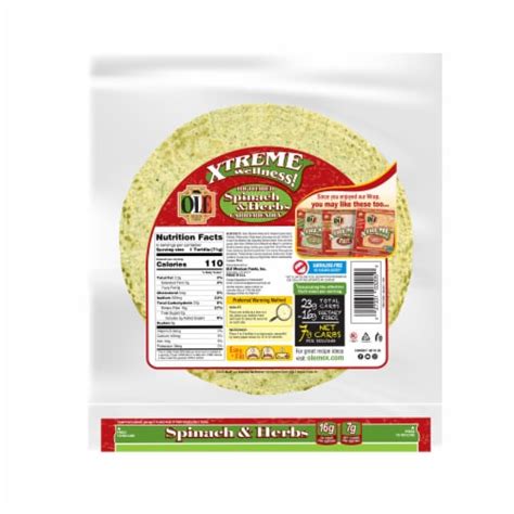 Olé Xtreme Spinach & Herbs Burrito Wrap Keto Friendly Tortillas, 6 ct ...