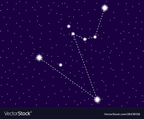 Hydrus constellation starry night sky zodiac sign Vector Image