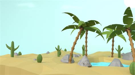 Cartoon Oasis 3D Model $10 - .unknown .fbx .ma .obj - Free3D