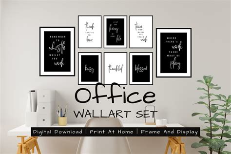 Home Office Wall Art Set Printable Motivational Quotes A4 - Etsy