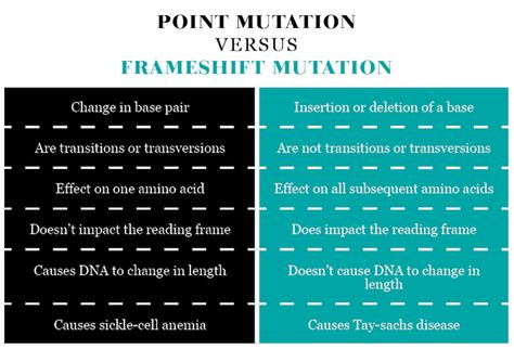 Difference between Point Mutation and Frameshift Mutation - KnowsWhy.com