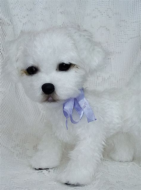 Realistic plush puppy Maltese portrait plush collectible pet | Etsy