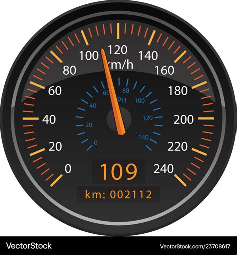 Kmh kilometers per hour speedometer odometer Vector Image