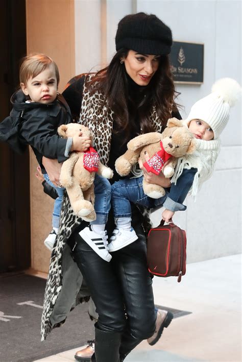 Preciousness: George Clooney's Wife Amal Totes Her Twin Clooney Cuties ...