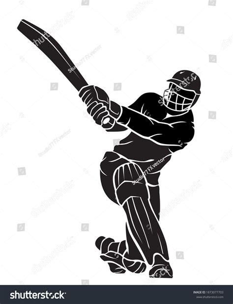 3,798 Cricket batting silhouette Images, Stock Photos & Vectors ...