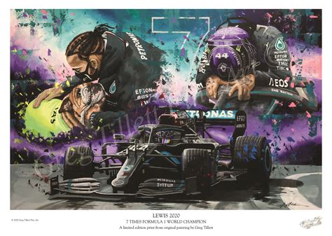 LEWIS HAMILTON 7 Times World Champion Limited Edition Art | Etsy UK