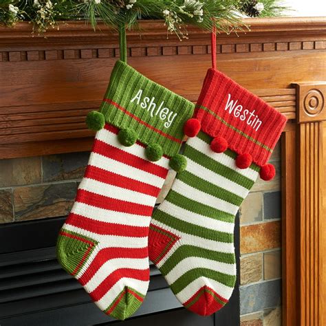 Personalized Striped Knit Christmas Stocking Available In Multiple Colors - Walmart.com ...