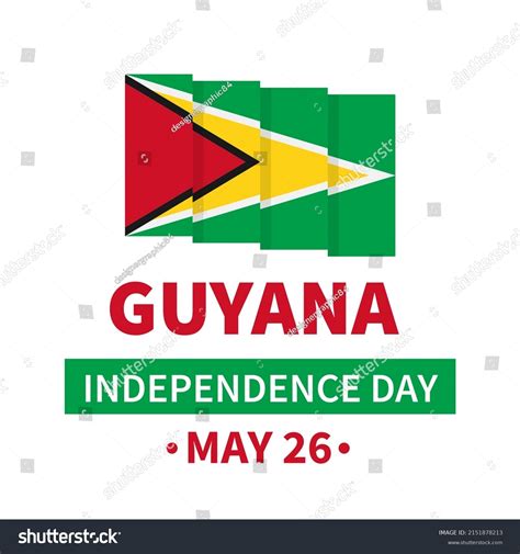 Guyana Independence Day Typography Poster Flag Stock Vector (Royalty ...