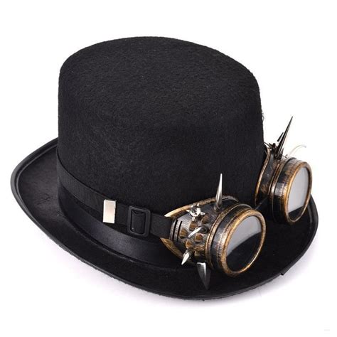 Steam Punk Top Hat With Goggles – crow4show | Punk fashion, Glasses fashion, Steampunk fashion