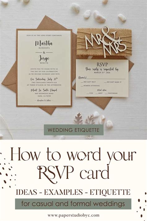 How To Word Your Wedding RSVP Cards - Wording and Examples