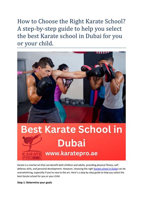 How to Choose the Right Karate School? by karateprodubai - Issuu