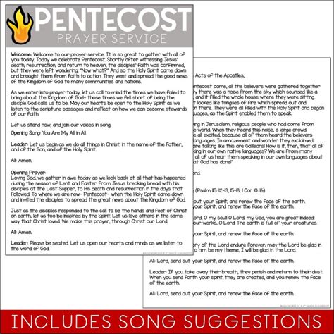 Pentecost Prayer Service Catholic - Etsy