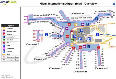 Mia airport map - Map Miami airport (Florida - USA)