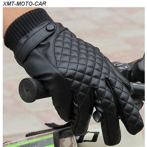 KCSZHXGS motorcycle gloves leather motorbike e bike touch screen car ...