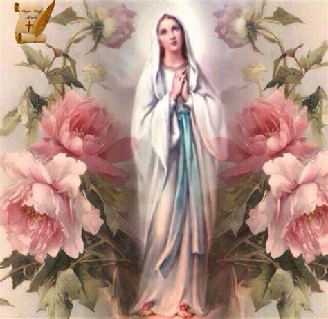 Beautiful picture of mother Mary and roses | Jesus, Mary, God's holy ...