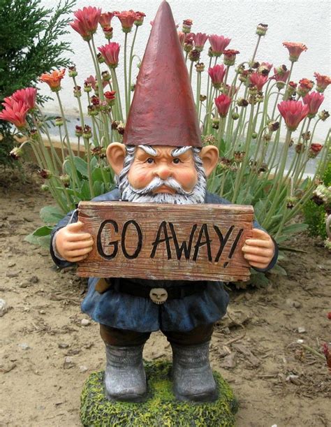 Ebros Rude Garden Greeter Go Away! Gnome Dwarf With Squirrel Flipping The Bird Not Welcome ...