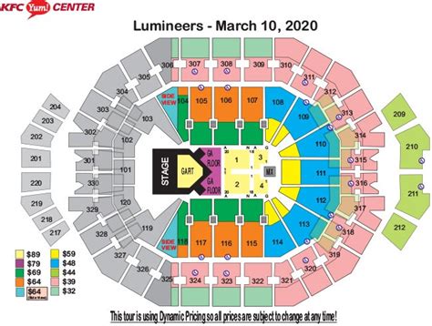 Kfc Yum Center Seating Chart For Concerts | Elcho Table