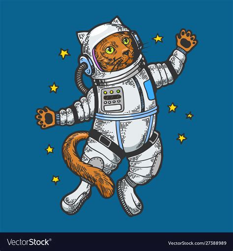 Astronaut Cat Drawing