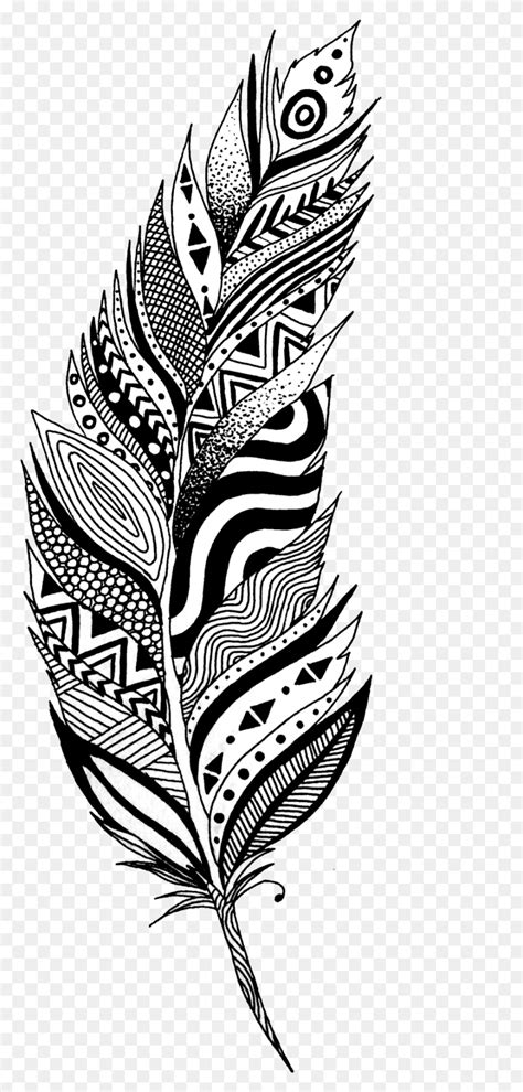 Black And White Feather Tattoo Design Black And White Feather Clipart, Graphics, Skin HD PNG ...