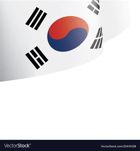 South korean flag on a white Royalty Free Vector Image