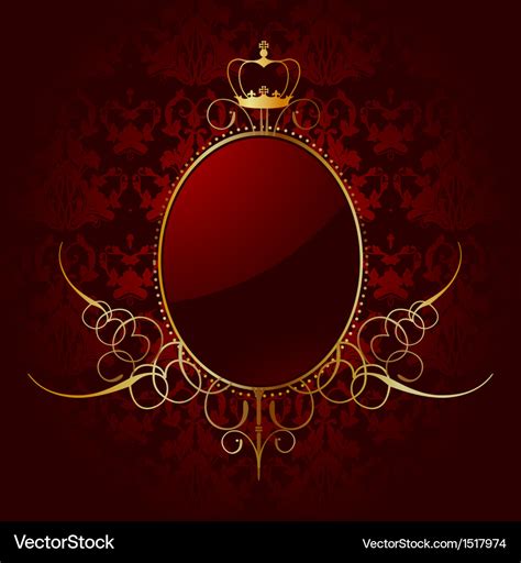 Royal red background with golden frame Royalty Free Vector