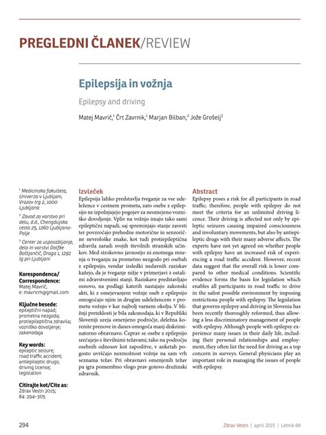 (PDF) Epilepsy and driving