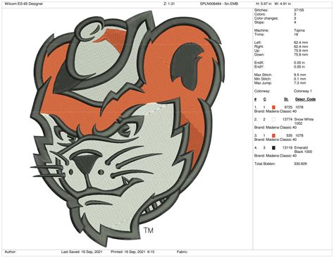 Sam Houston State Bearkats - Mascot Logo (2020) - College Sports Embroidery Logo in 4 sizes & 8 ...