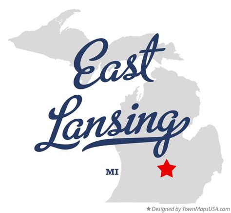 Map of East Lansing, MI, Michigan