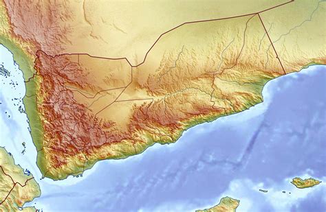 Large detailed relief map of Yemen. Yemen large detailed relief map | Vidiani.com | Maps of all ...