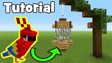 Minecraft Tutorial: How To Make A Parrot/Bird Cage - YouTube