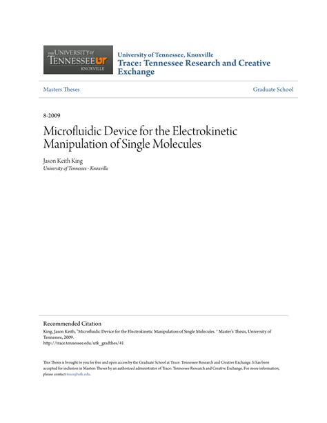 (PDF) Microfluidic Device for the Electrokinetic Manipulation of Single ...