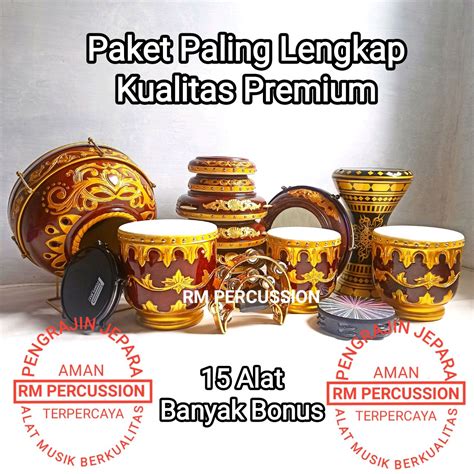 Jual Hadroh 1 Set UKIR PAKET SANGAT LENGKAP 15 ALAT Rebana HABSYI Bisa ...