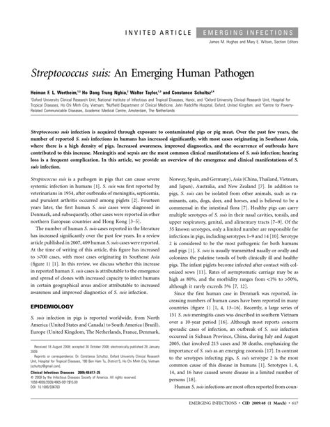 (PDF) Streptococcus suis: An Emerging Human Pathogen