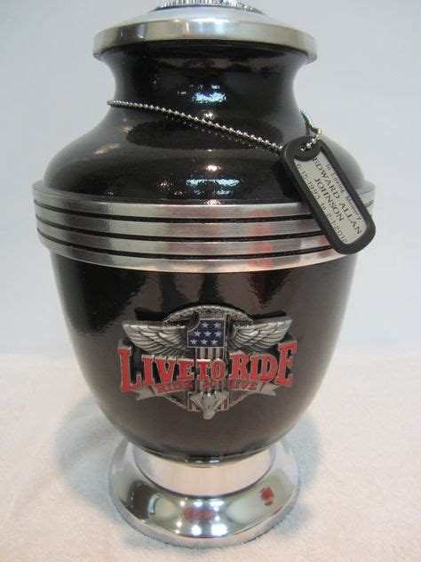 312 Motorcycle Cremation Urn Biker Black Live to Ride Memorial | Products | Cremation urns, Urn ...