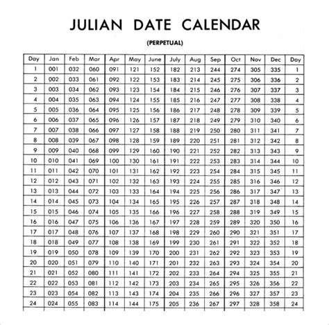 Printable Julian Calendar - Customize and Print